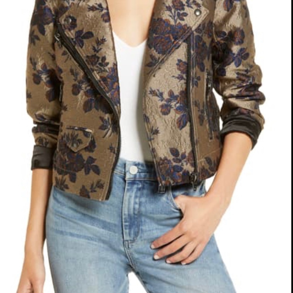 BLANK NYC Floral Brocade Moro Jacket